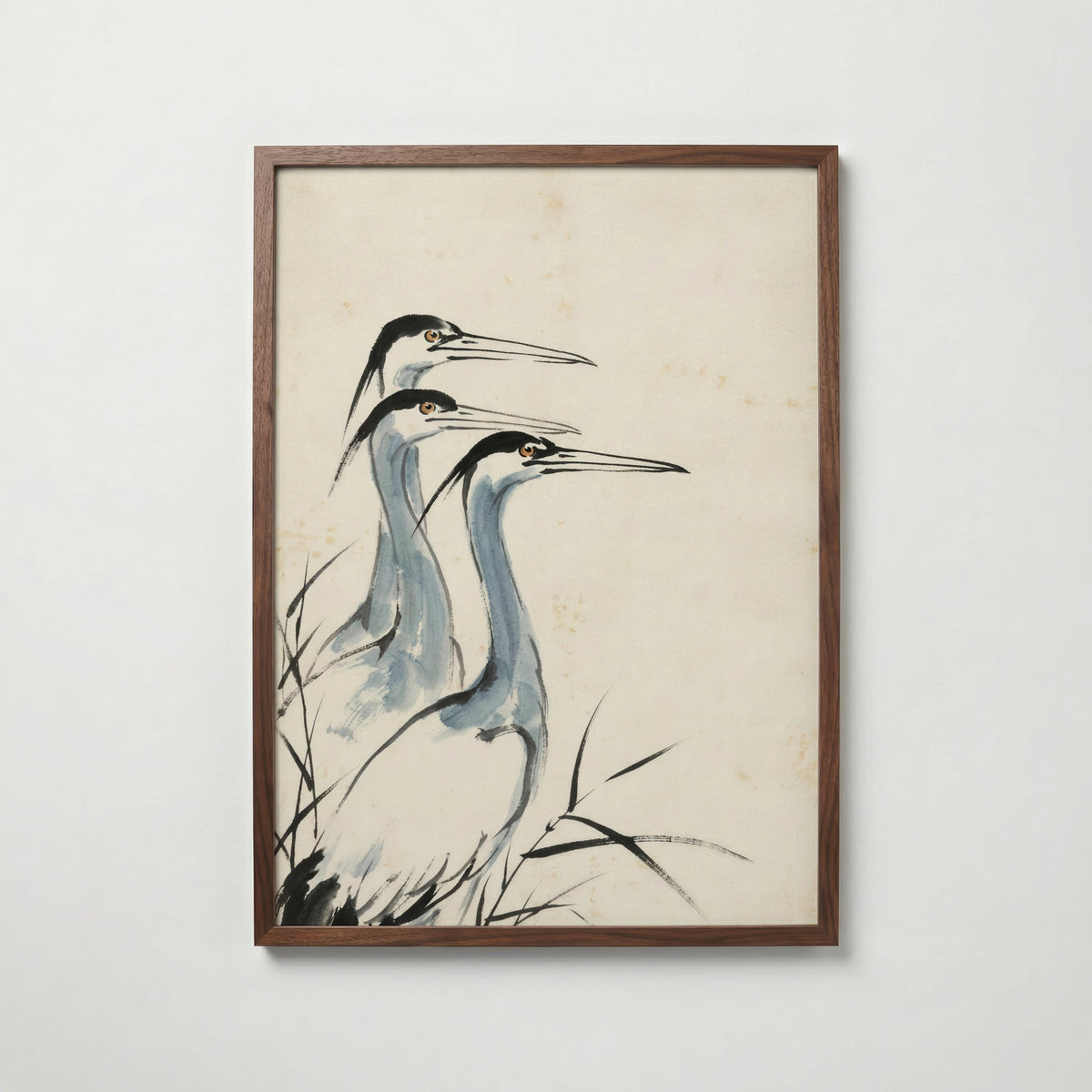Ink Herons Poster i valnötsram