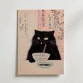 Mockup av Midnight Cat Ramen affisch på vägg – köp enkelt hos Bozetto i hög kvalitet