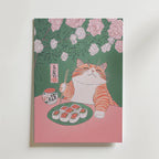 Mockup av Sushi Cat Delight affisch på vägg – köp enkelt hos Bozetto i hög kvalitet