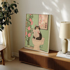 Toilet Cat poster visualiserad på vägg – se rätt storlek med mockup från Bozetto