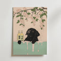 Mockup av Labrador In Blossom Bath affisch på vägg – köp enkelt hos Bozetto i hög kvalitet