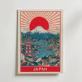 Japanese Red Sun – stilfullt konsttryck från Bozetto, tryckt på matt finpapper i hög tryckkvalitet