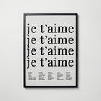 Je T'aime Echo Poster – svart ram