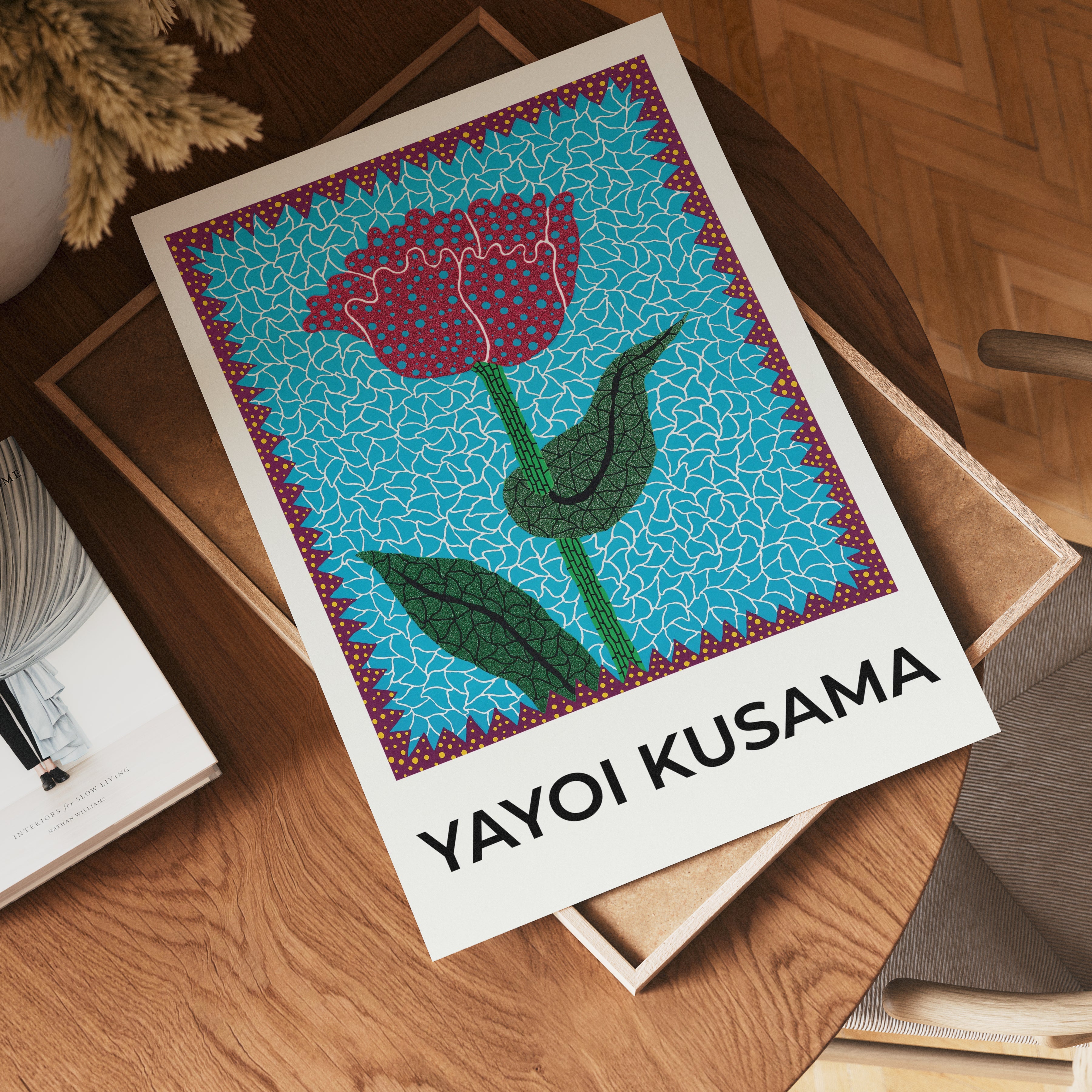 Yayoi Kusama Flower Pulse – affisch med stilfullt motiv från Bozetto i hög kvalitet
