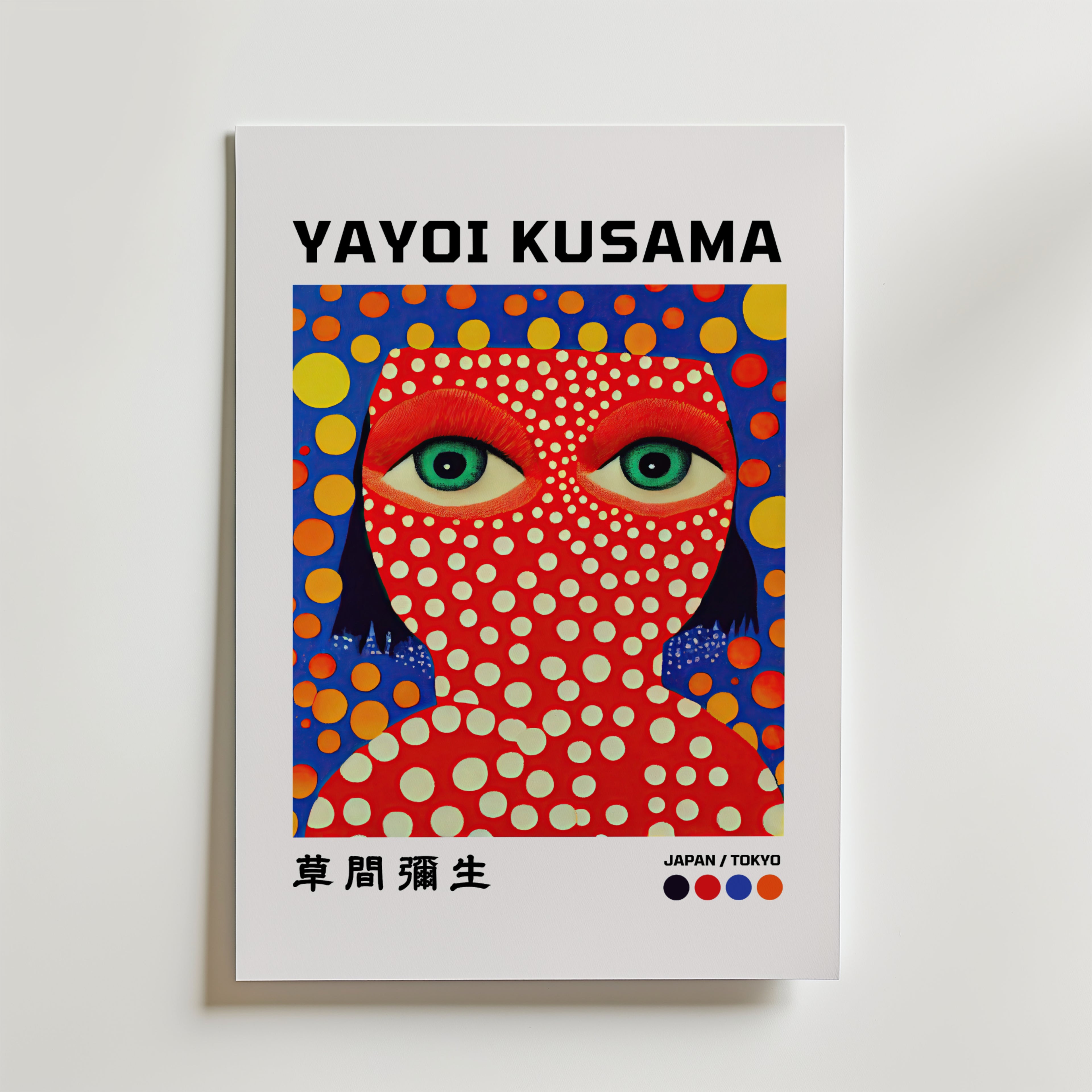 Yayoi Kusama Dots – stilfullt konsttryck från Bozetto, tryckt på matt finpapper i hög tryckkvalitet