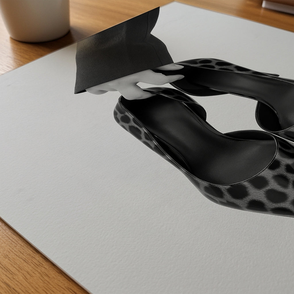 Carried Leopard Pumps Poster – närbild på papper