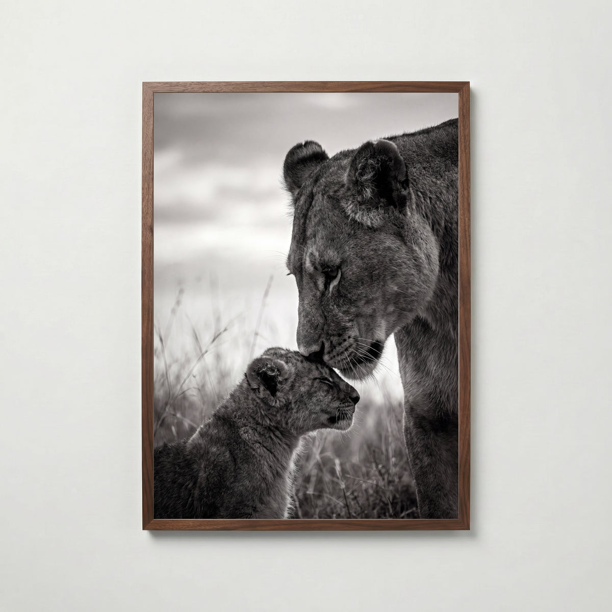 Lioness and Cub Poster – valnötsram