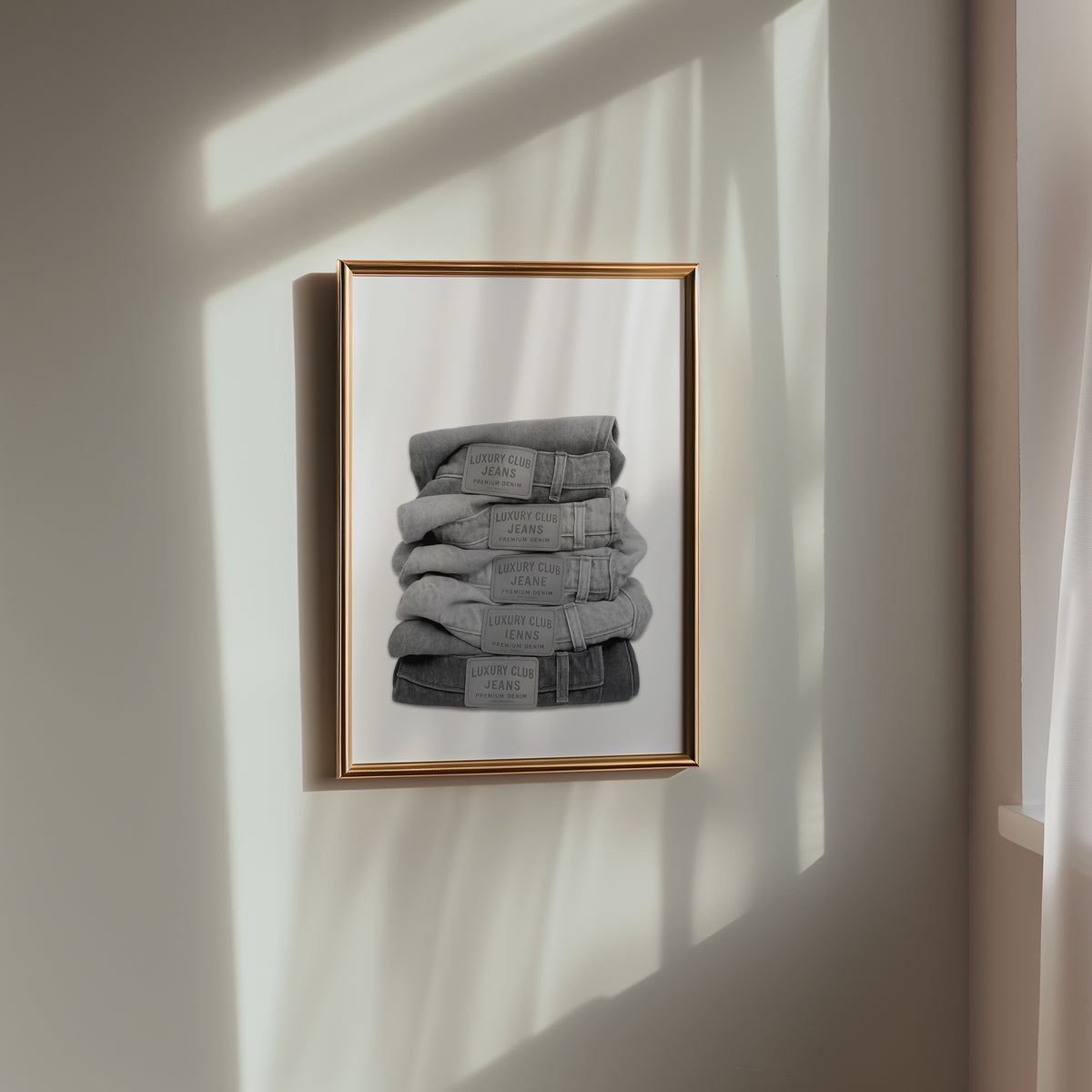 Folded Denim Stack Poster – i rum 1
