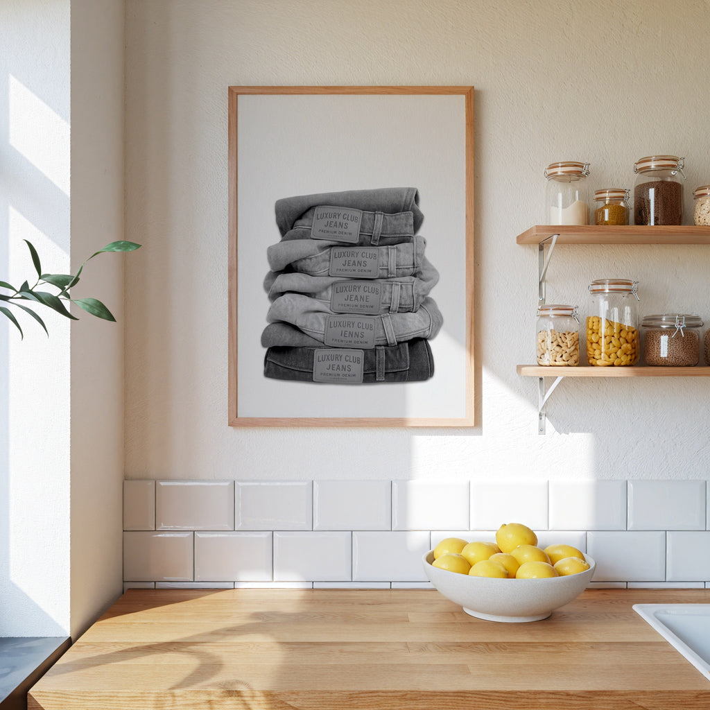 Folded Denim Stack Poster – i rum 5