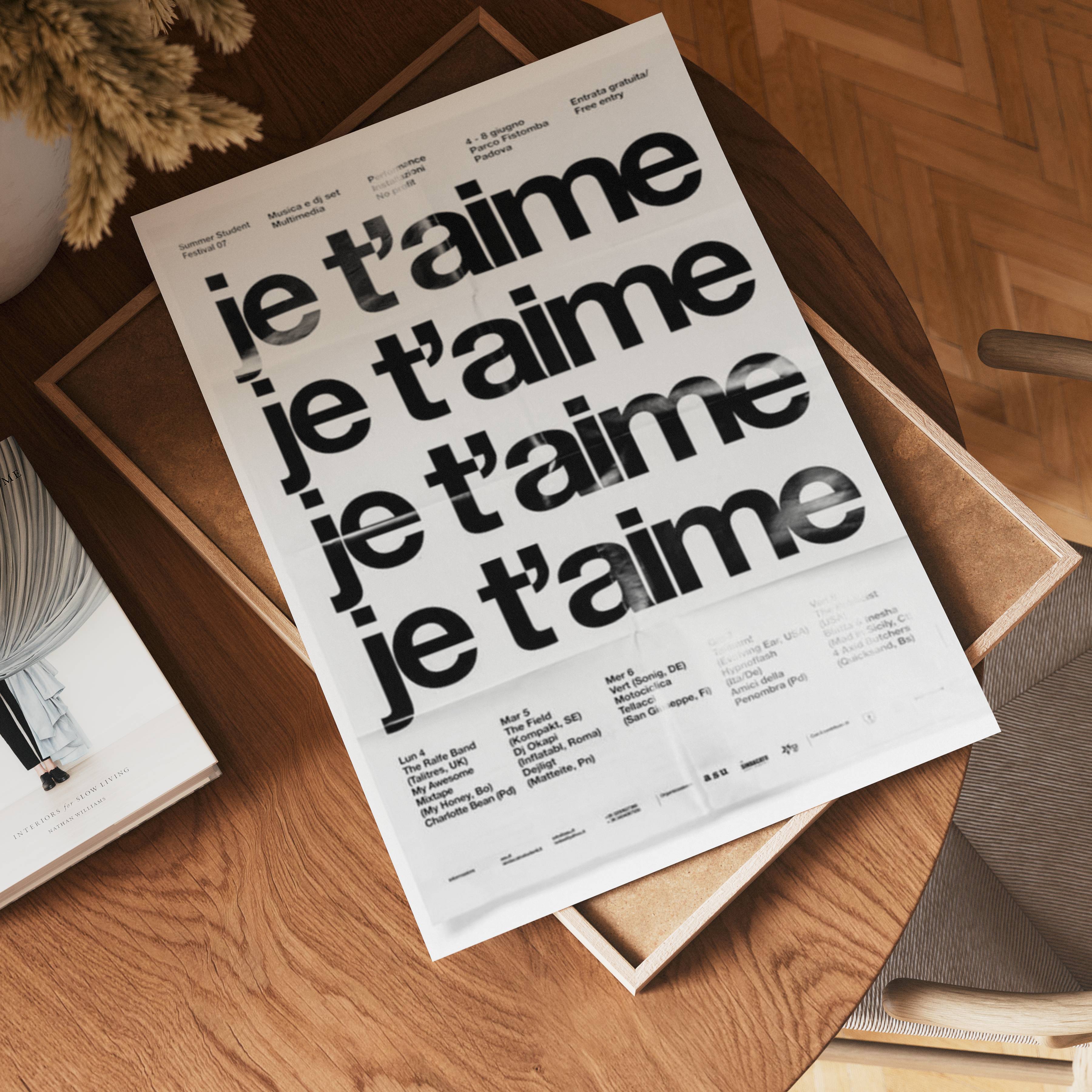 Je T’aime poster visad rakt fram – Bozetto affisch i hög tryckkvalitet i hög tryckkvalitet
