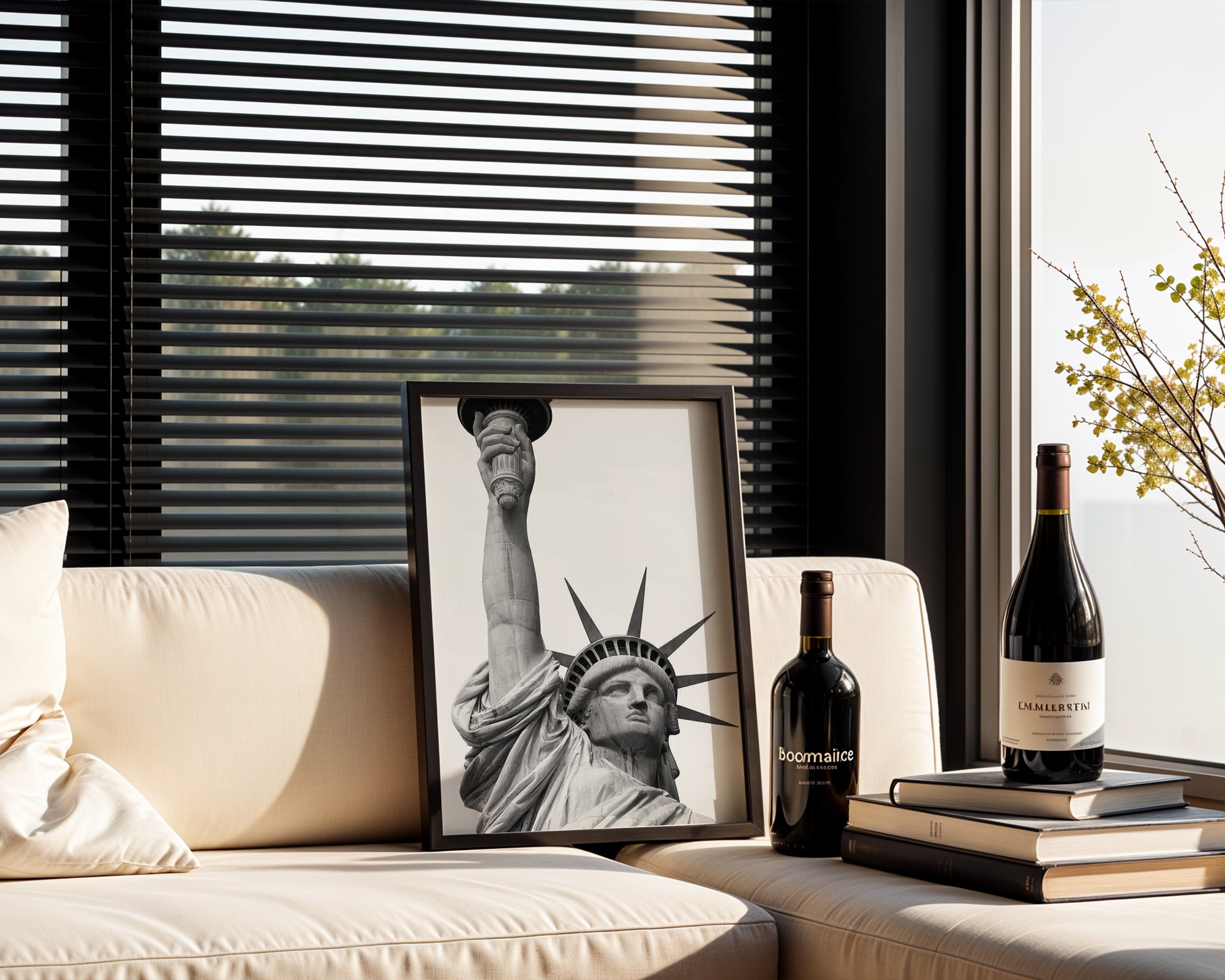 Väggmockup med Liberty in Black & White – köp enkelt hos Bozetto affisch i hög kvalitet