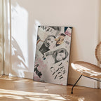 Väggmockup av City Muse Collage affisch på ljus vägg – Bozetto konsttryck – nr 3