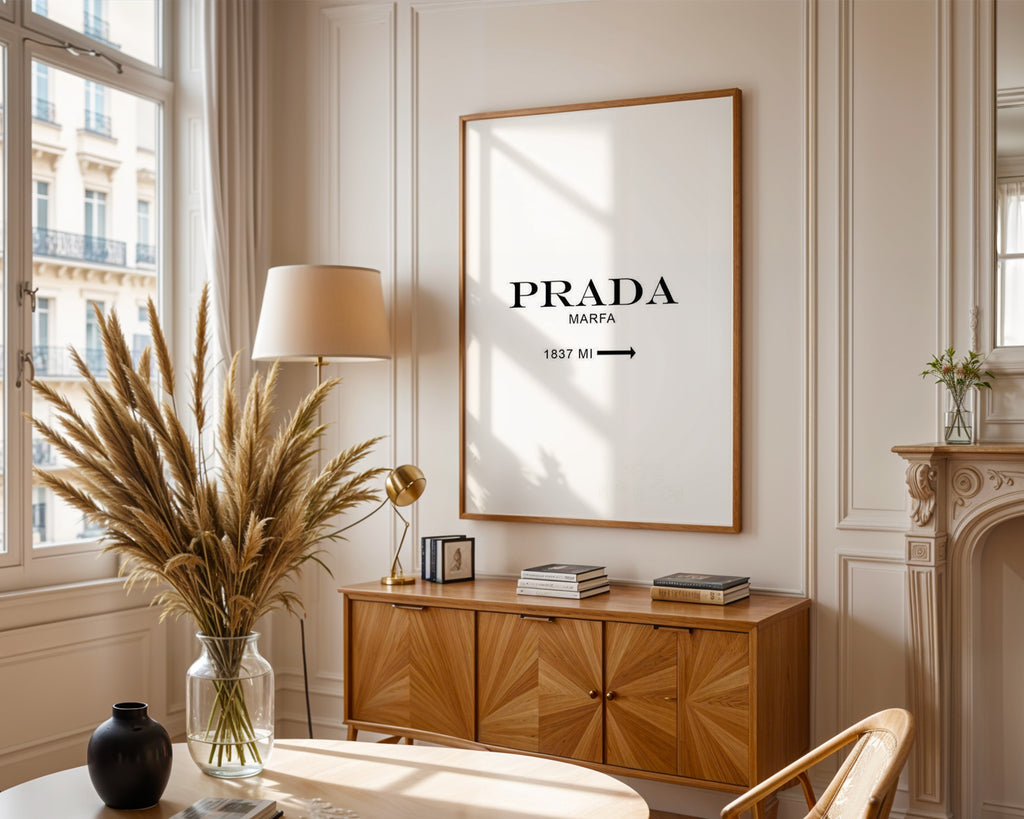 Mockup för Prada Marfa – se hur affischen ser ut inramad på din vägg, Bozetto i hög tryckkvalitet
