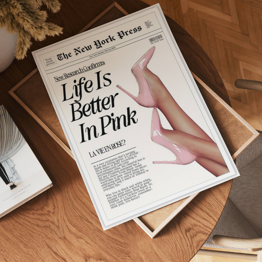 Life Is Better In Pink – affisch med stilfullt motiv från Bozetto i hög kvalitet