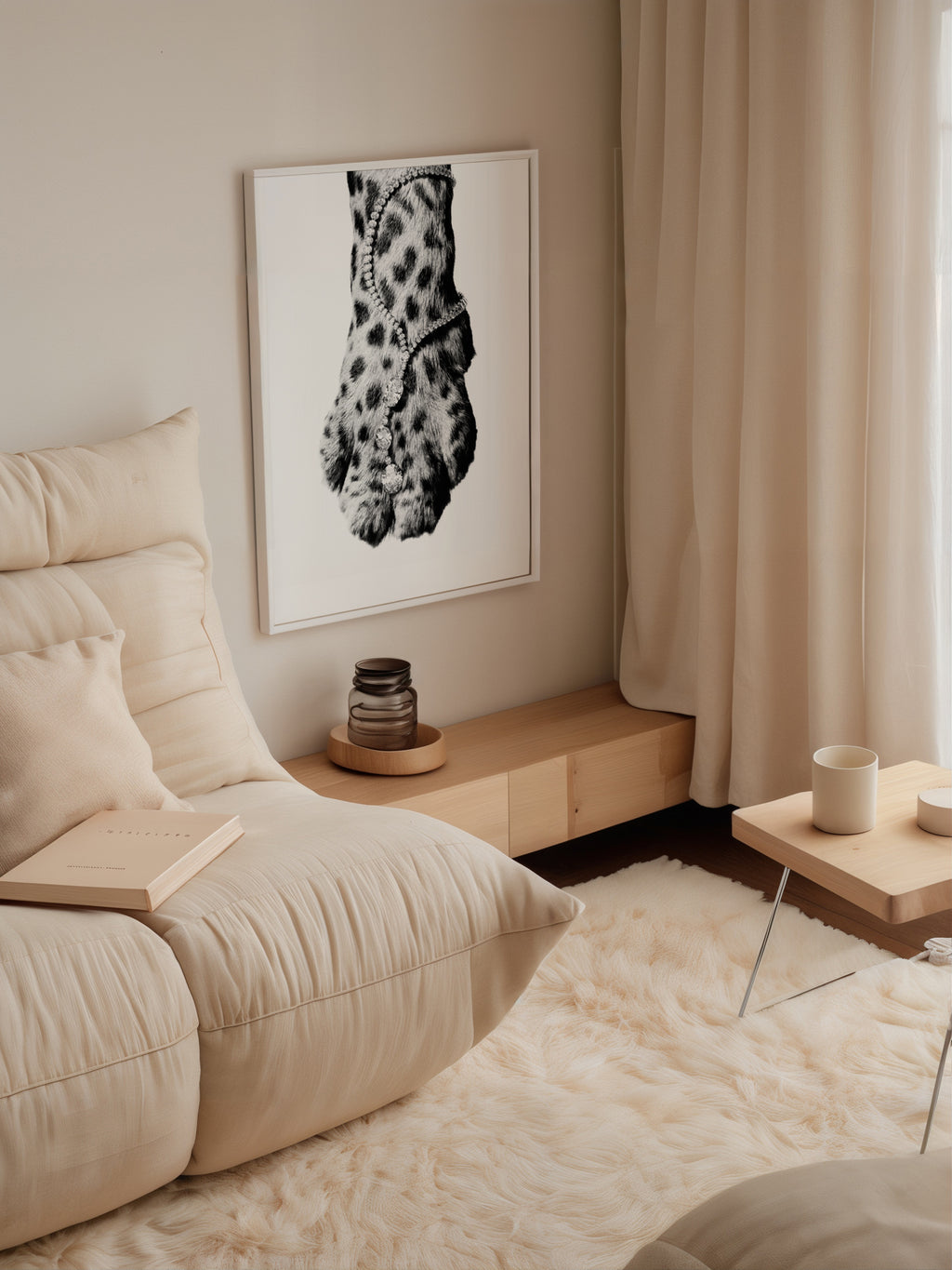 Leopard Luxe poster visualiserad på vägg – se rätt storlek med mockup från Bozetto