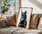 Mockup för Noir Doberman – se hur affischen ser ut inramad på din vägg, Bozetto i hög tryckkvalitet