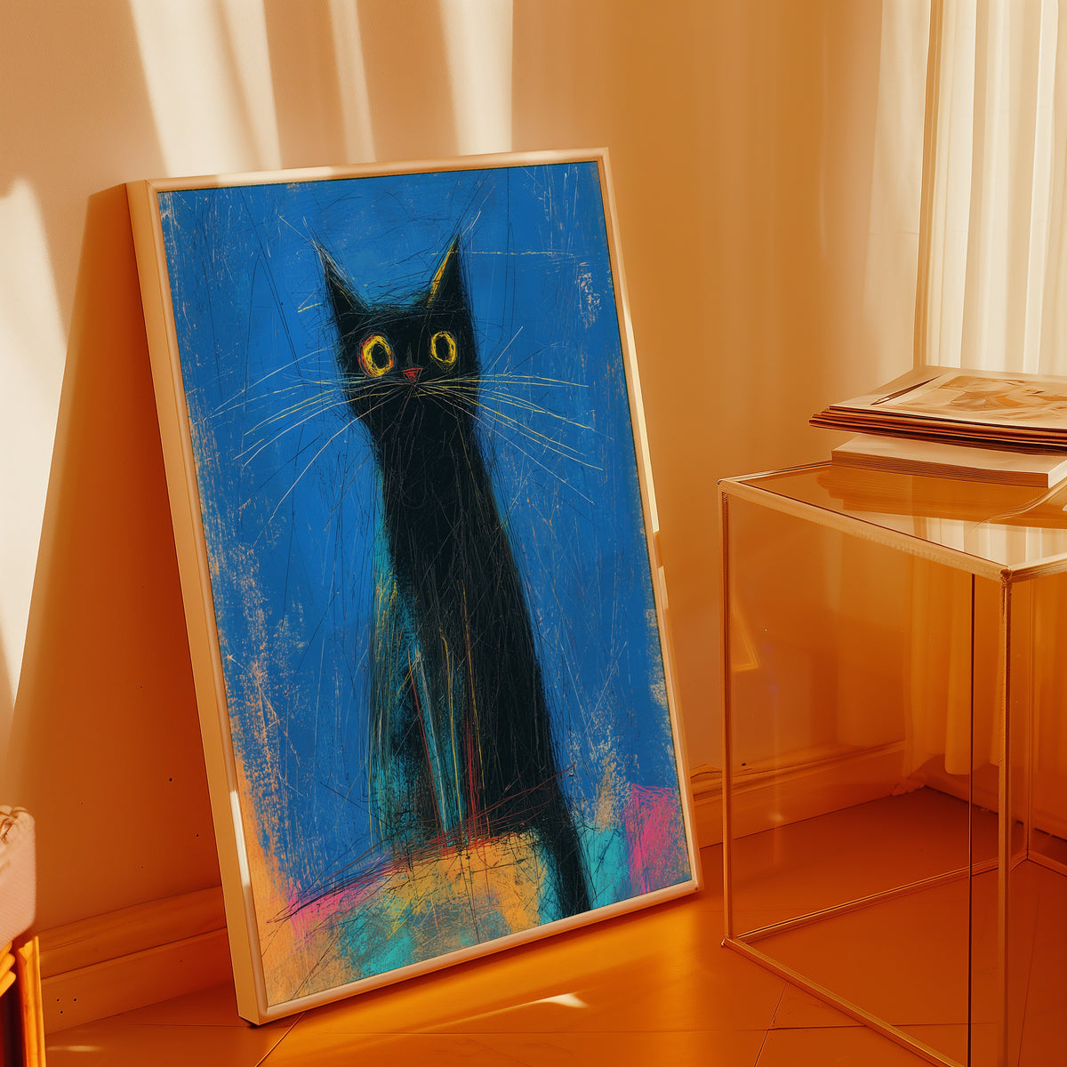 Midnight Whisker Gaze Poster