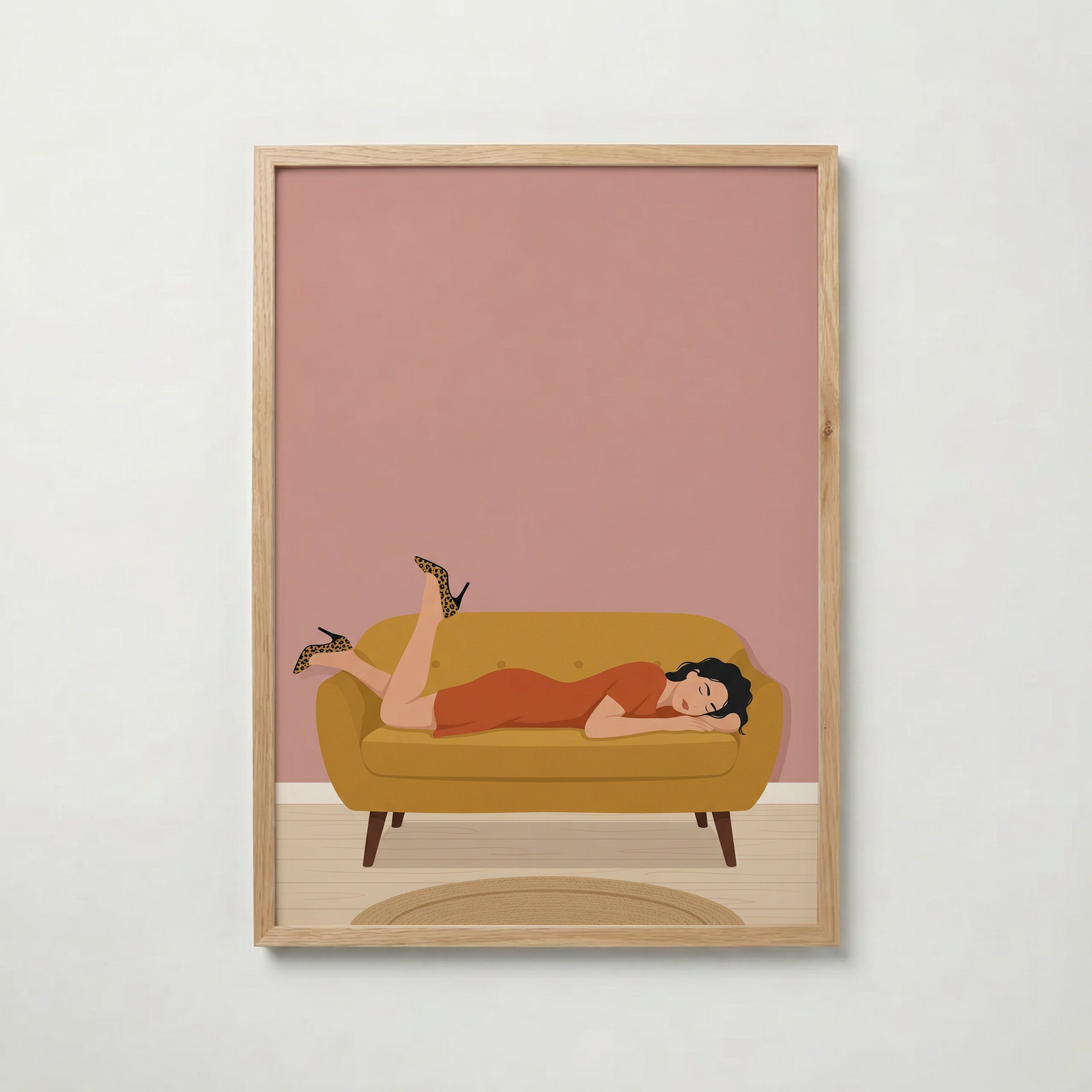 Mustard Repose Poster med ekram