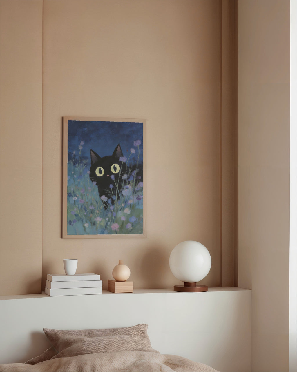 Night Whisper Cat tavla i ram utan passepartout på vägg – köp enkelt hos Bozetto i flera storlekar