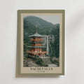 Nachi Falls Japanese Waterfall affisch på neutral bakgrund – poster från Bozetto