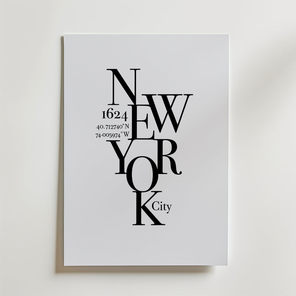 New York Coordinates Poster – canvas utan passepartout