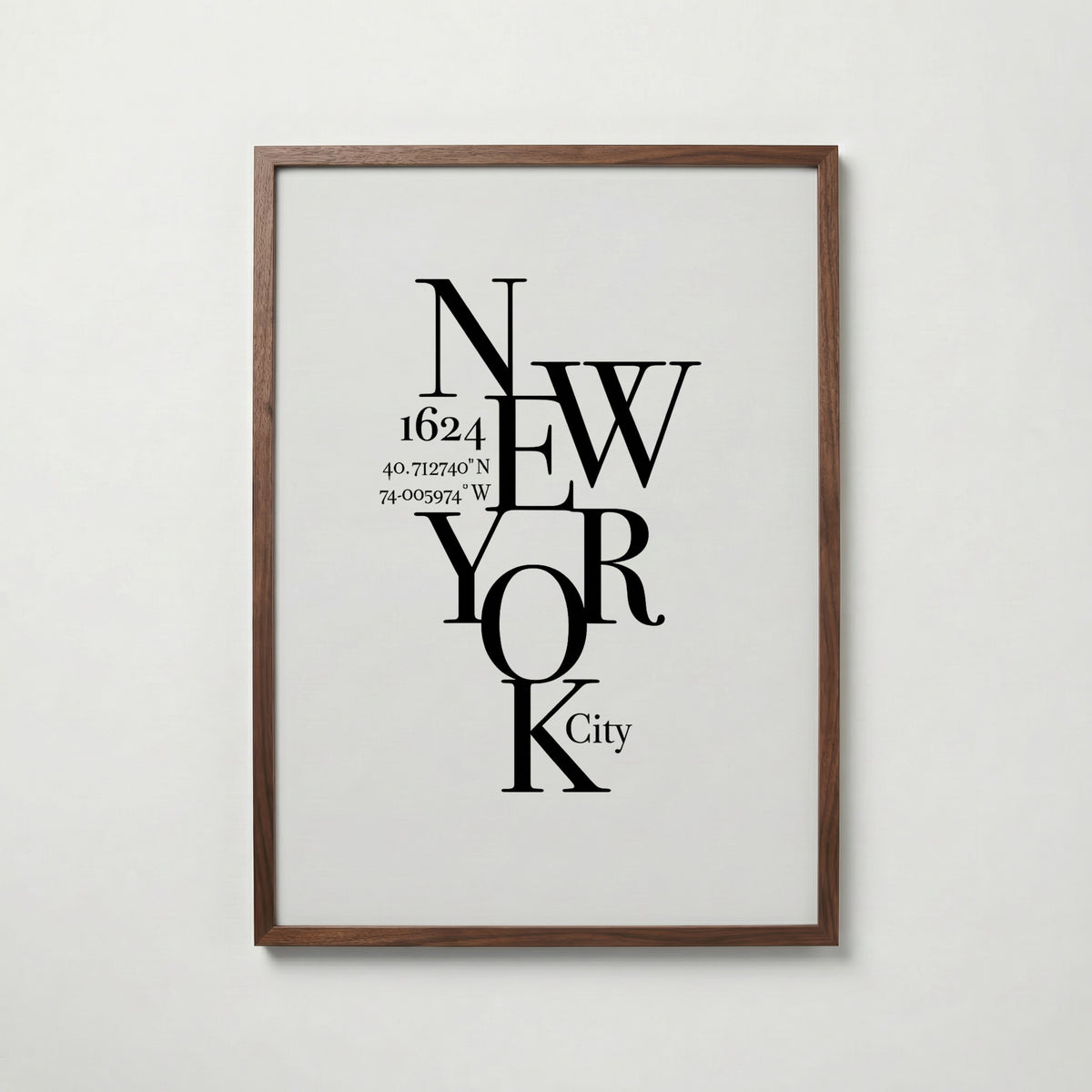 New York Coordinates Poster – valnötsram