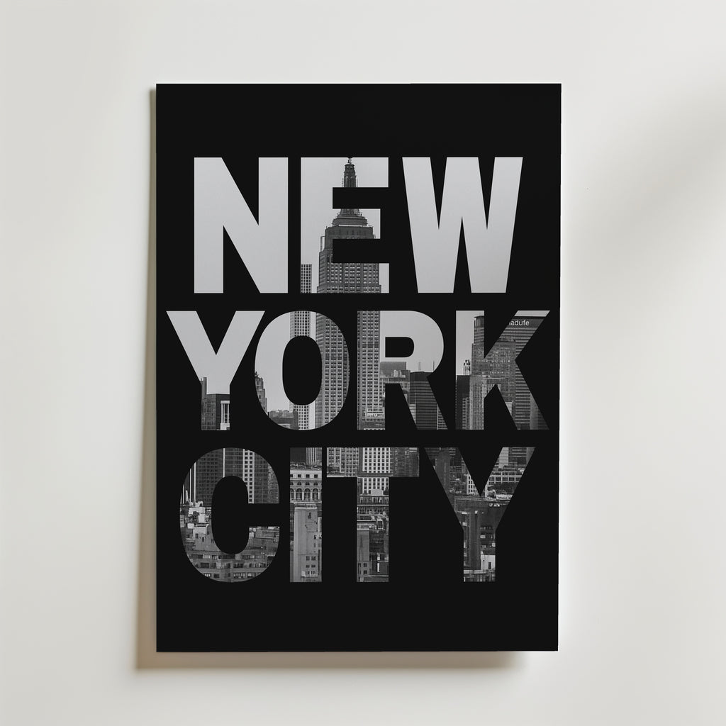 Skyline Cutout Type Poster – canvas utan passepartout