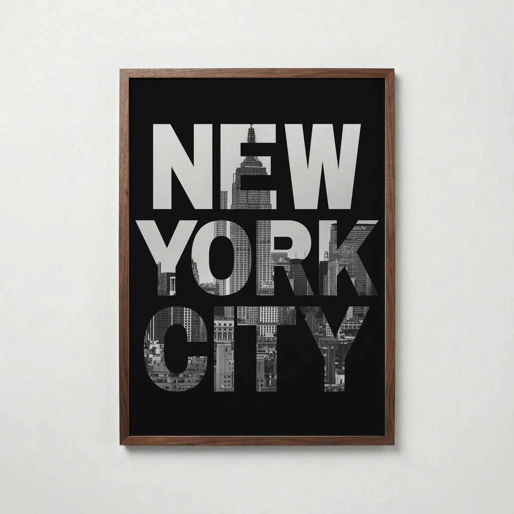 Skyline Cutout Type Poster – valnötsram