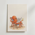 Octopus on Holiday Poster – canvas utan passepartout