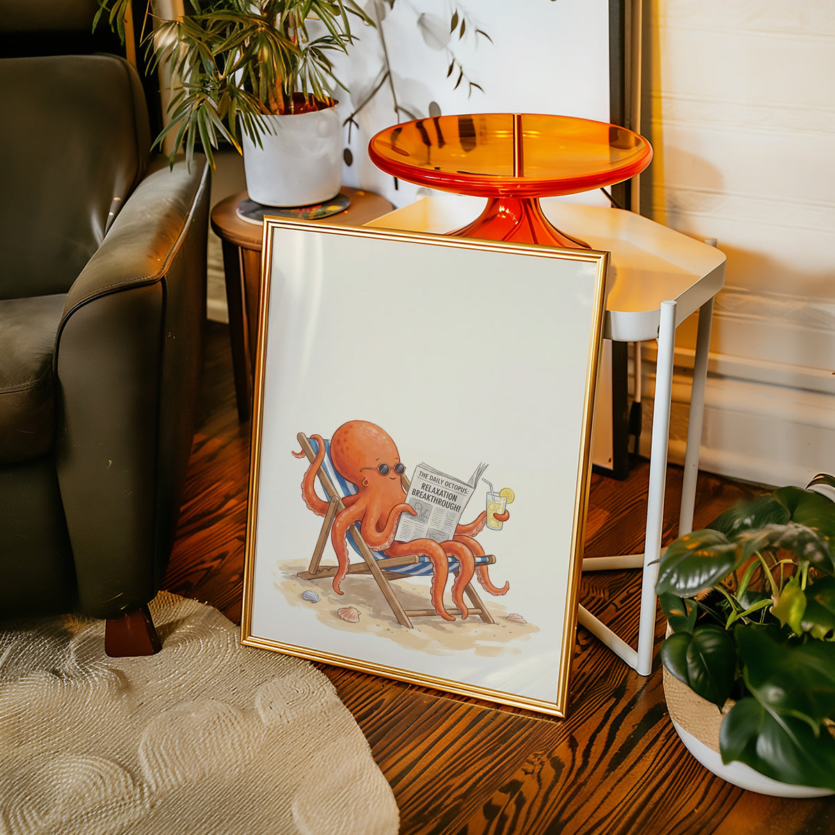 Octopus on Holiday Poster – i rum 1