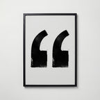 Inked Quotation Marks Poster – svart ram