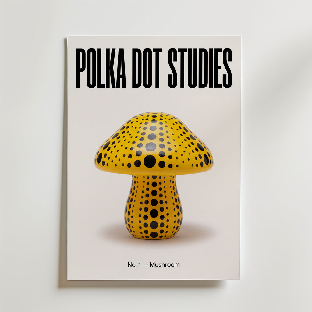Polka Dot Mushroom Poster – canvas utan passepartout