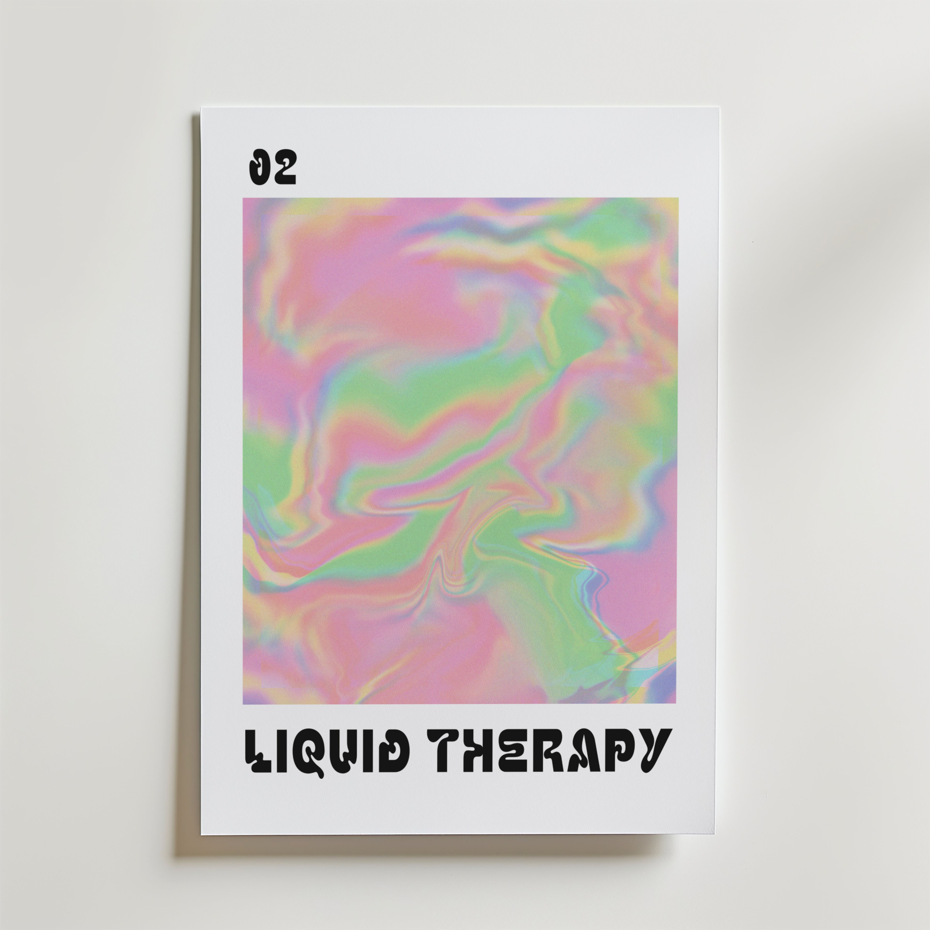 Storleksguide för Liquid Therapy Pastel Swirl – affisch från Bozetto i hög kvalitet