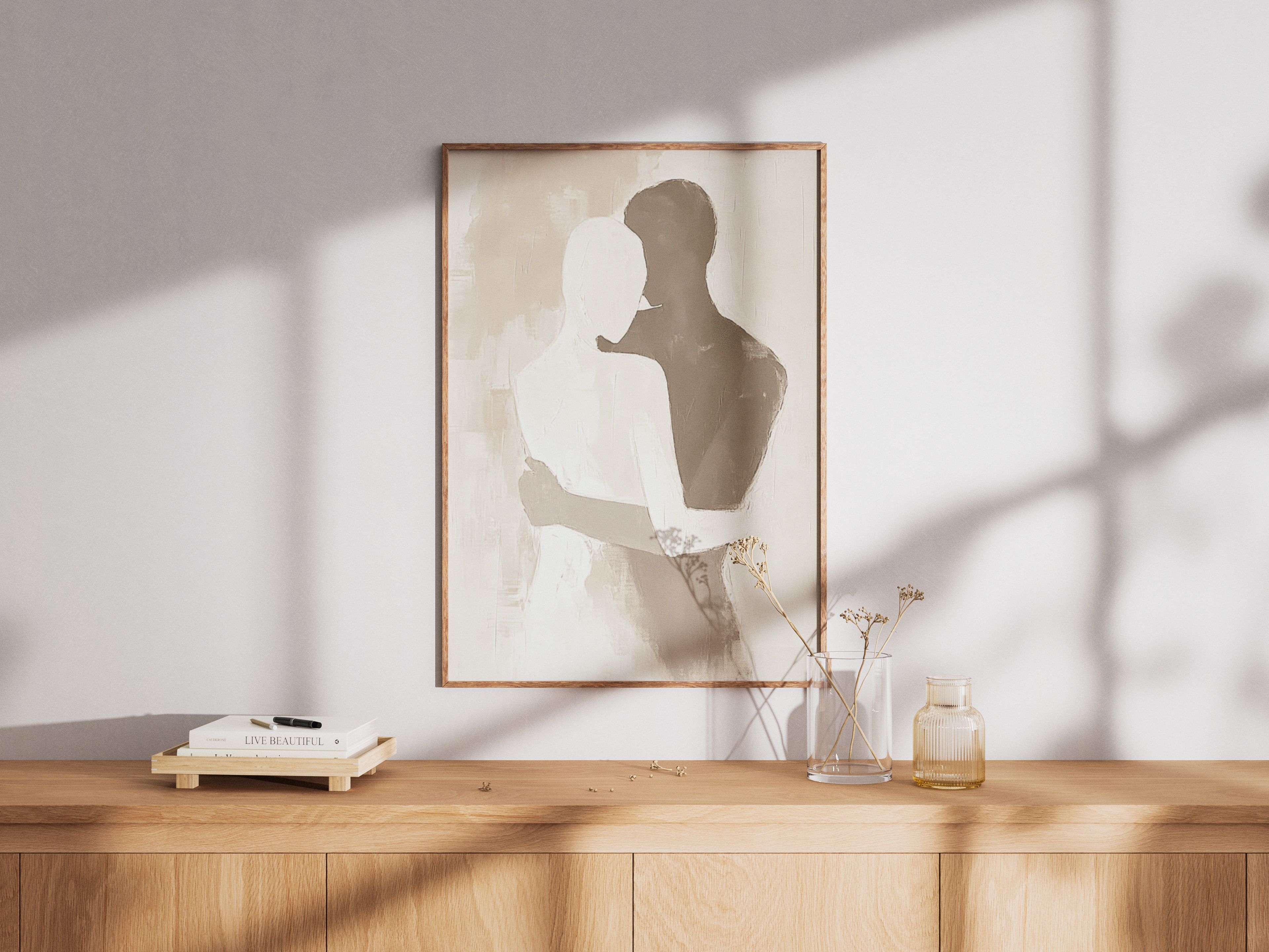 Väggmockup av Abstract Love No.2 affisch på ljus vägg – Bozetto konsttryck – nr 3