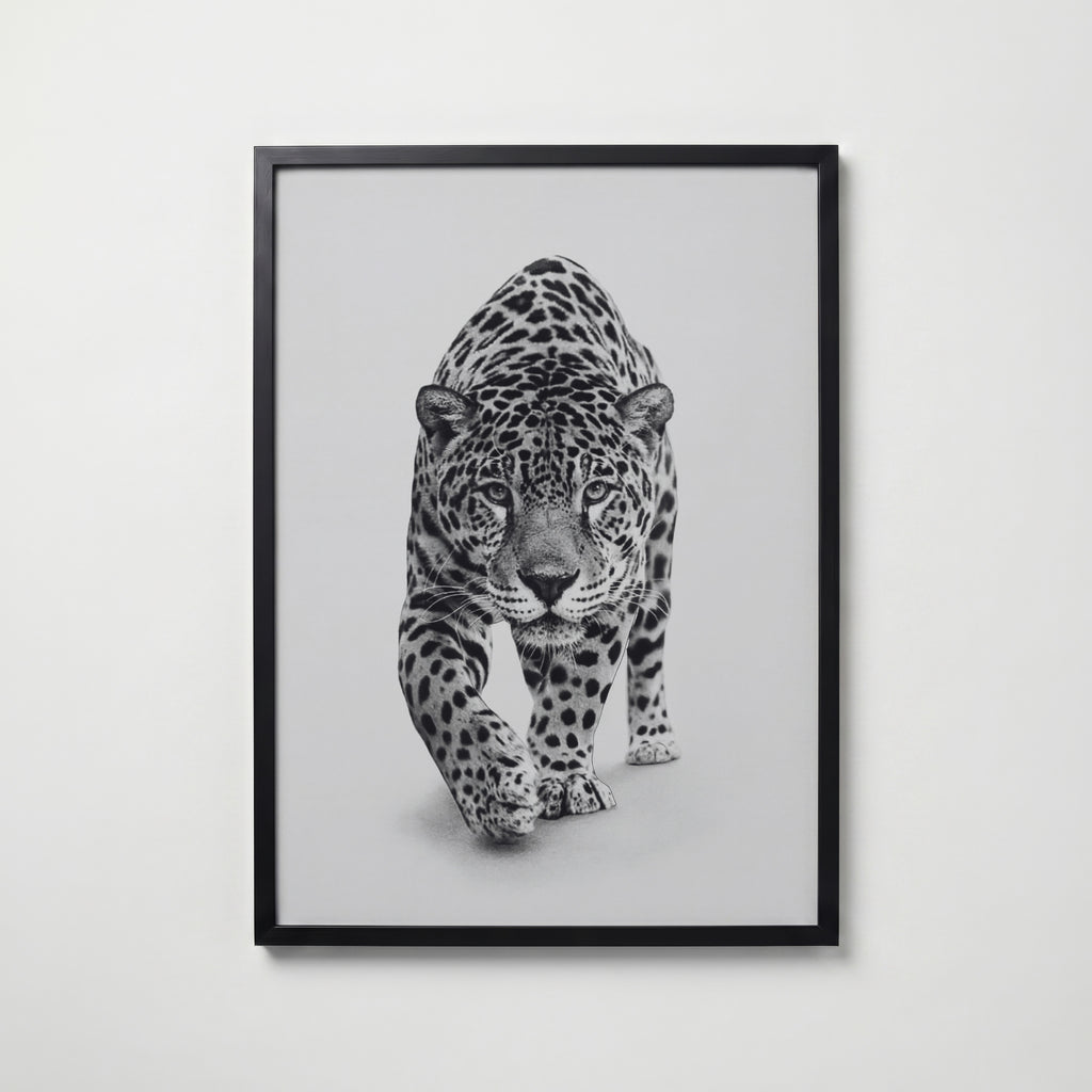 Prowling Jaguar Poster – svart ram