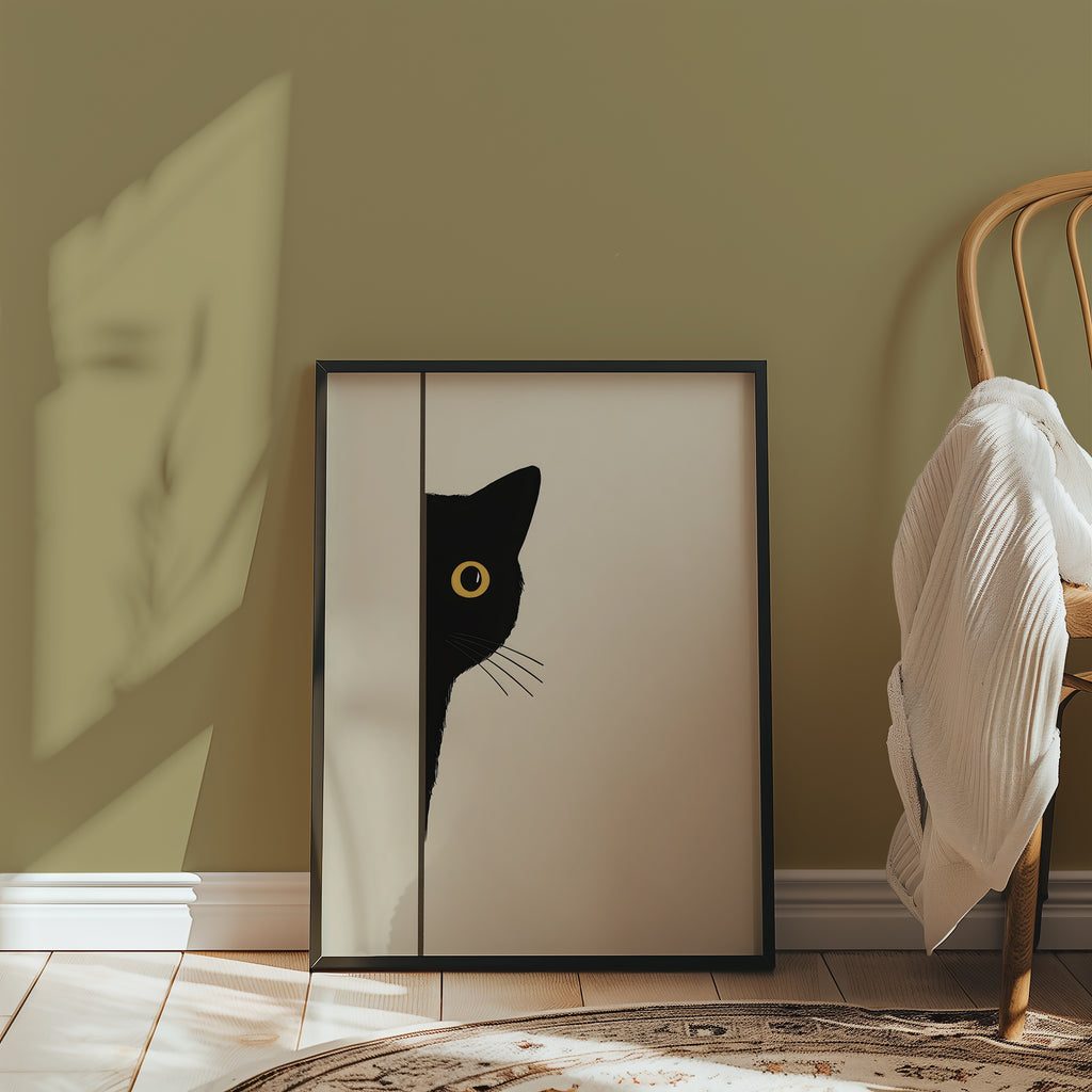 Quiet Peek poster inramad i stilren miljö – Bozetto konsttryck i flera storlekar