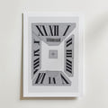 Roman Numeral Collage Poster – med passepartout