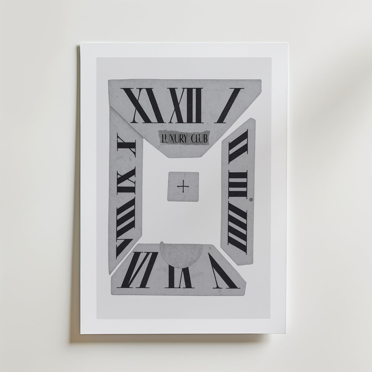 Roman Numeral Collage Poster – med passepartout