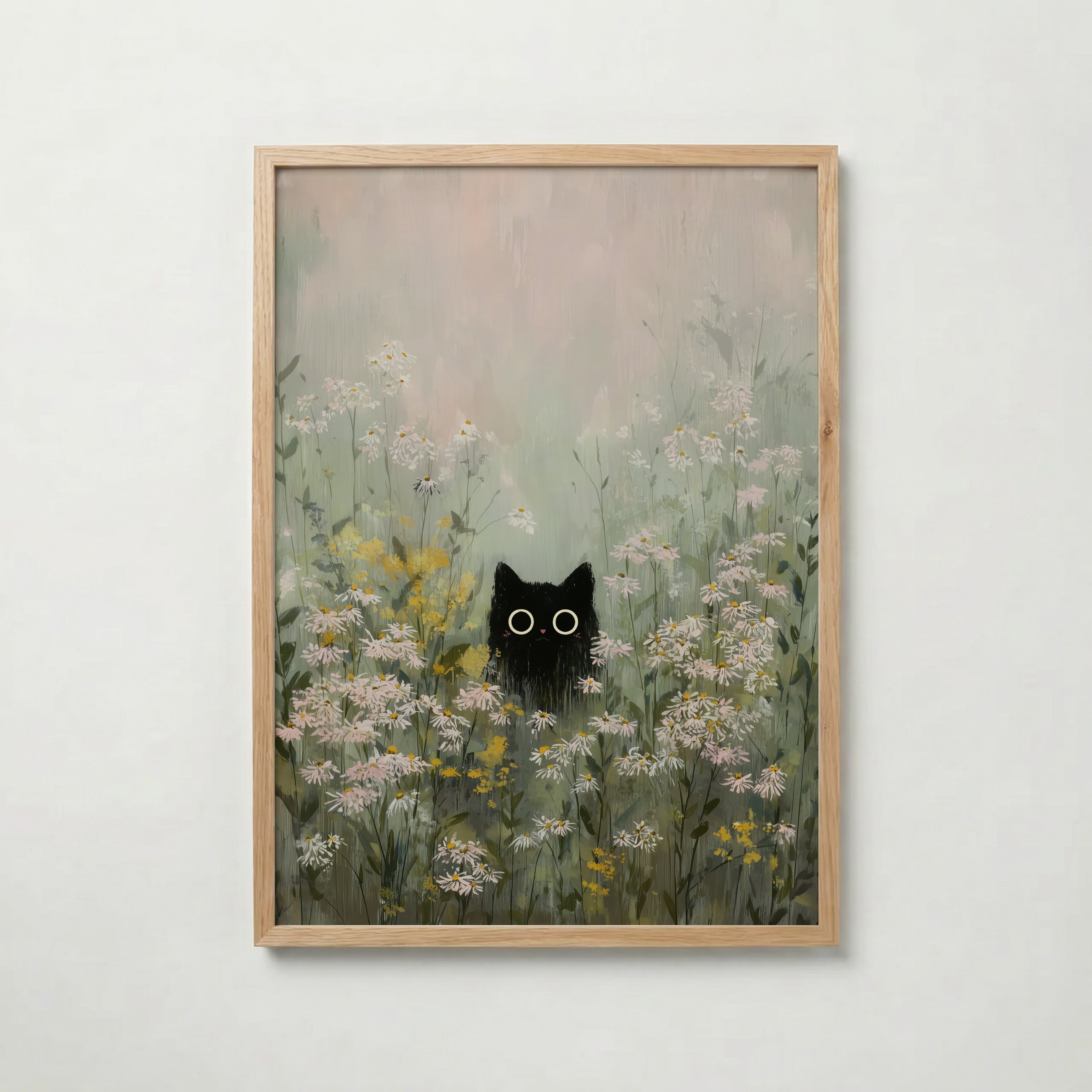 Silent Meadow Cat poster visad rakt fram – Bozetto affisch i hög tryckkvalitet i hög tryckkvalitet