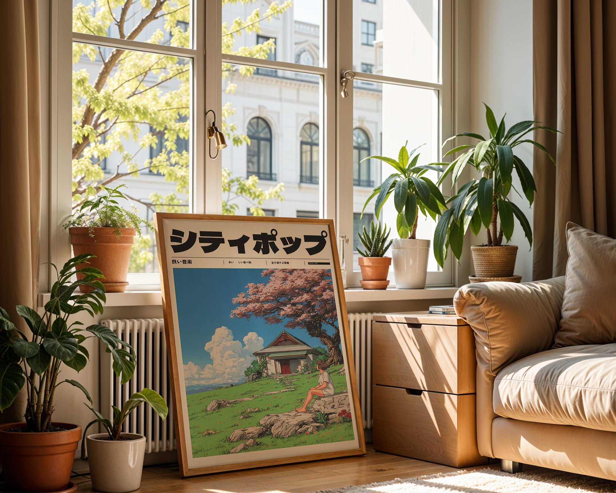 Väggmockup av Soft Winds of April affisch på ljus vägg – Bozetto konsttryck – nr 2