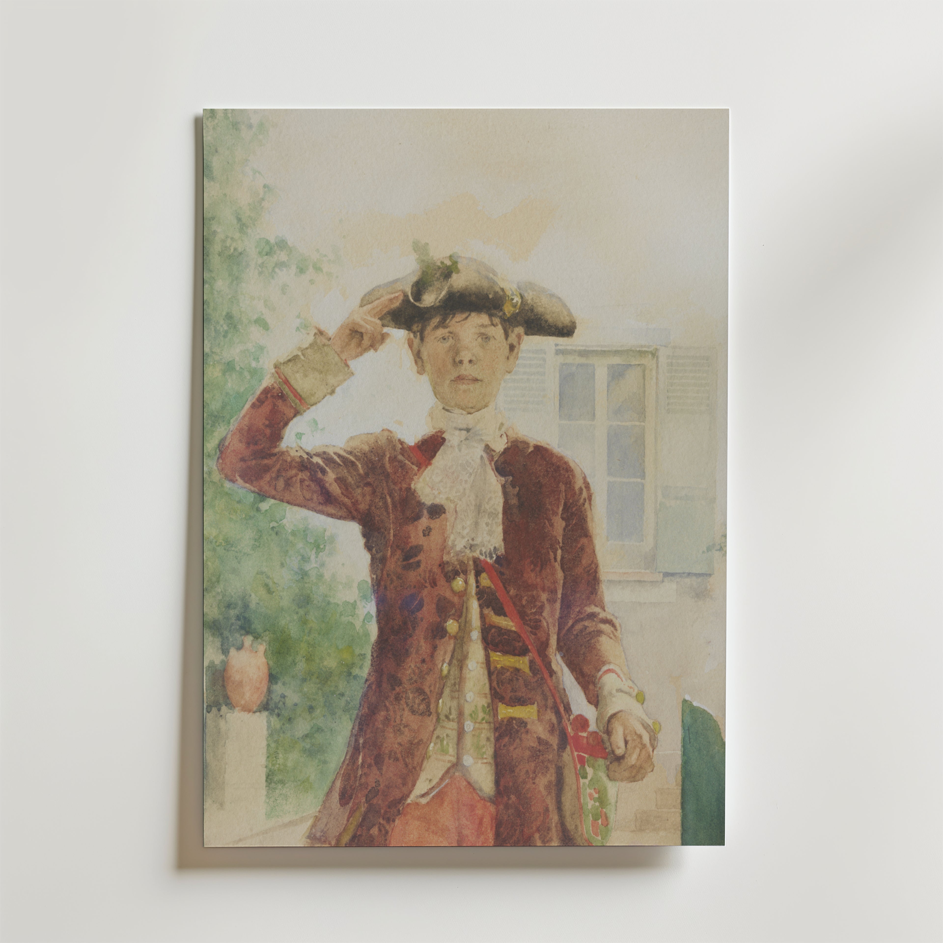 Carl Larsson Stina Bergöö 1884 affisch på neutral bakgrund – poster från Bozetto