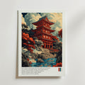 Tranquil Kyoto Temple – stilfullt konsttryck från Bozetto, tryckt på matt finpapper