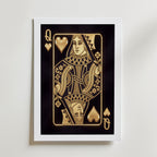 The Golden Queen of Hearts Poster – med passepartout