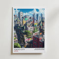 Tokyo City Japan – stilfullt konsttryck från Bozetto, tryckt på matt finpapper i hög tryckkvalitet