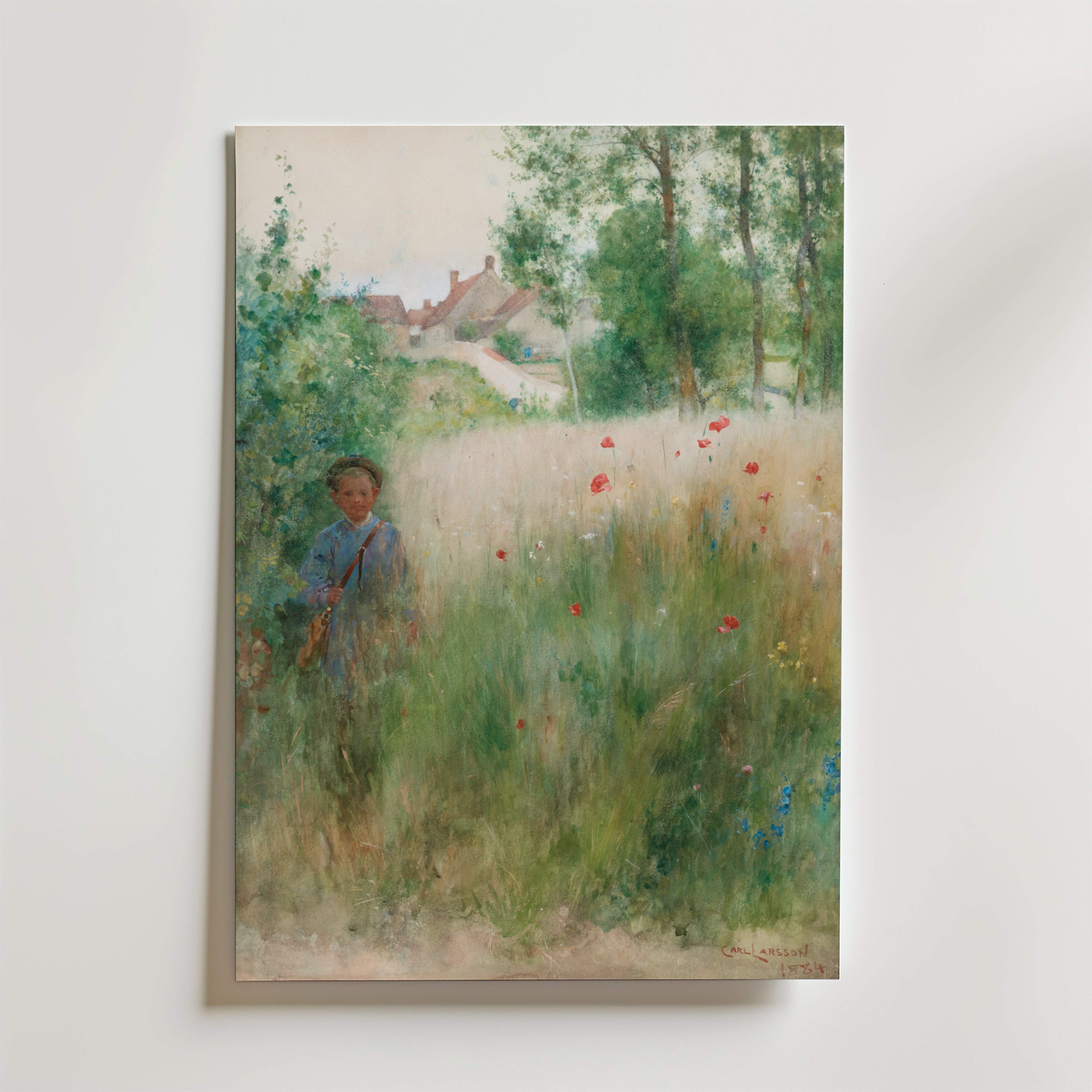 Carl Larsson Vallmor 1884 – stilfullt konsttryck från Bozetto, tryckt på matt finpapper
