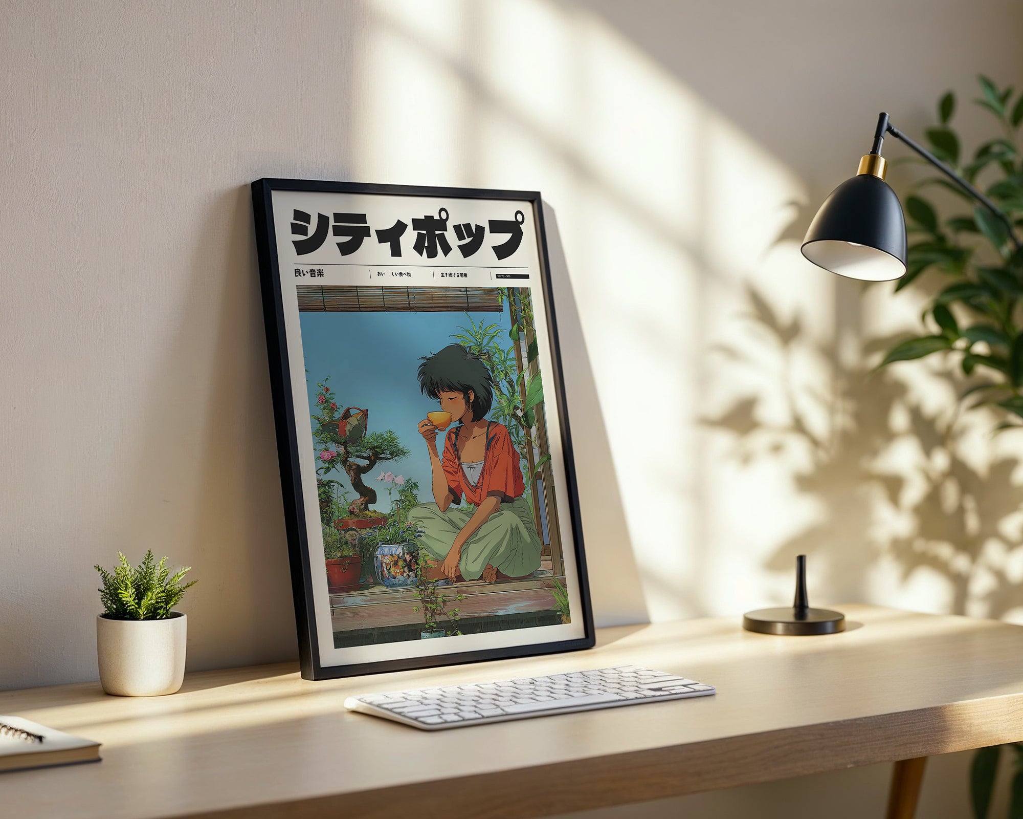 Verdant Echo poster visualiserad på vägg – se rätt storlek med mockup från Bozetto