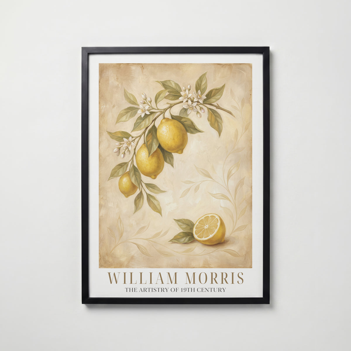William Morris Lemon Branch in Bloom Poster – svart ram