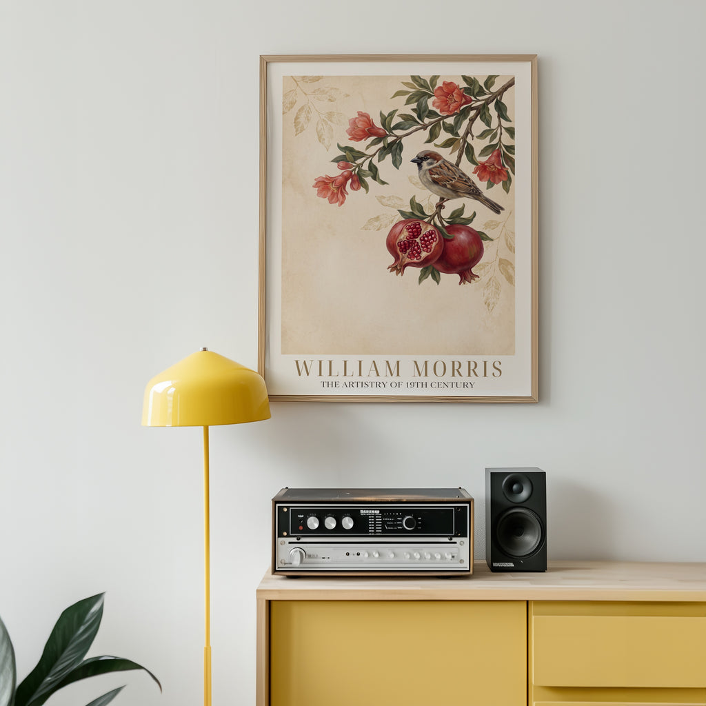 William Morris Sparrow and Pomegranate Poster – i rum 4