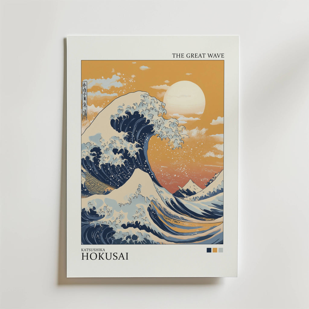 The Great Wave Katsushika – stilfullt konsttryck från Bozetto, tryckt på matt finpapper