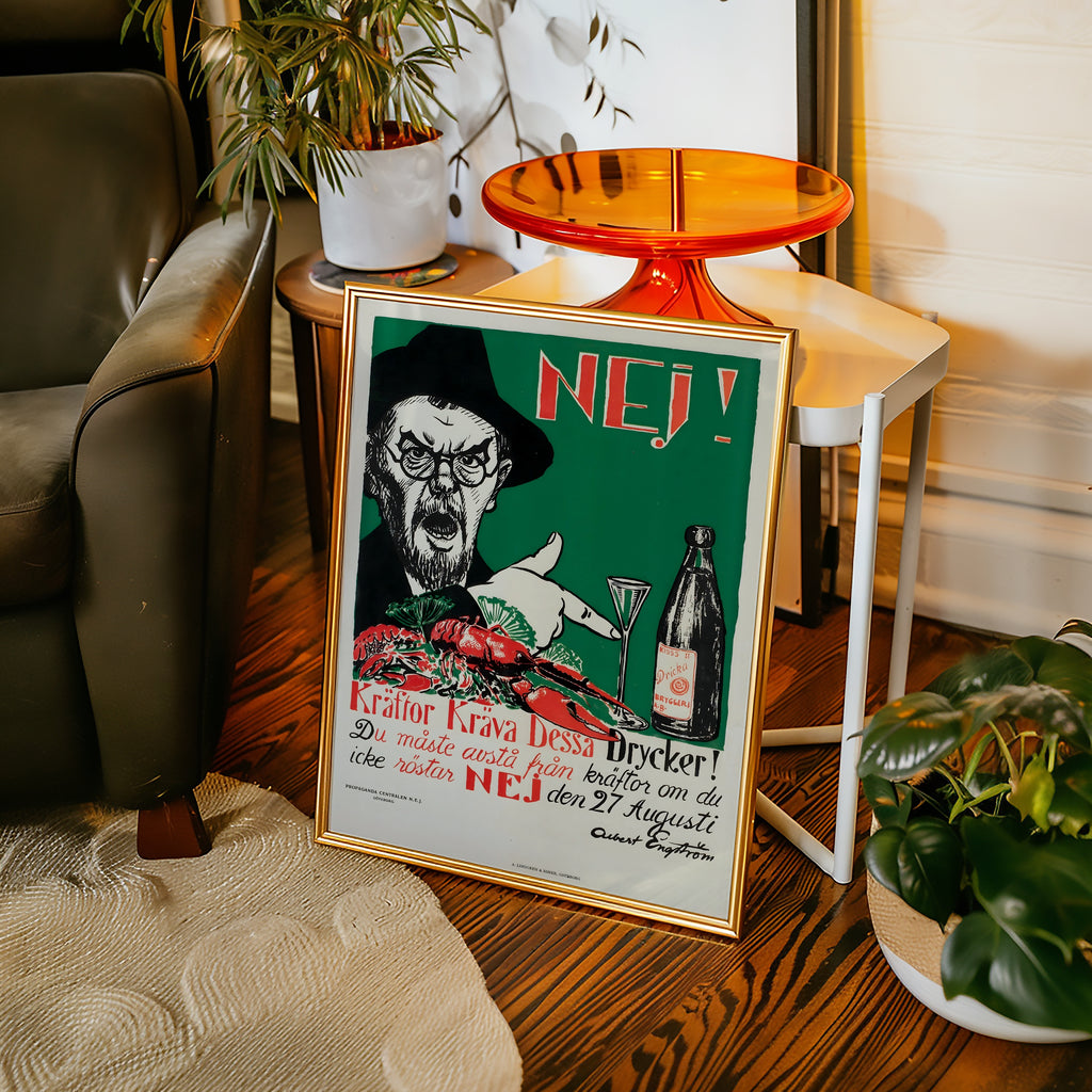 Albert Engström Kräftor poster i inredningsmiljö från Bozetto i hög kvalitet